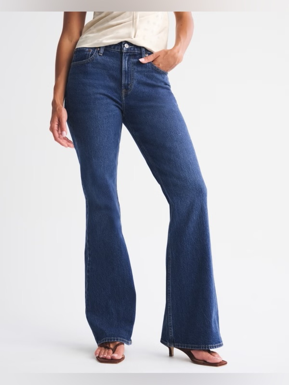 Abercrombie and Fitch Curve Love High Rise Flare Jean Size 26 Short